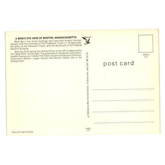 Boston Aerial View Vintage Postcard Arco Back Bay Skyline Published Tourism - Picture 2 of 2